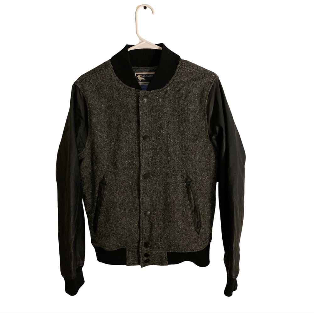 Modern Amusement Wool Snap Up Radecliff Varsity Women’s Jacket Black Sz S